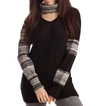 French Kyss Katherine Braided Open Neck Sweater In Black Multi In Multi