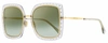 Jimmy Choo Dany Oversized Square Stainless Steel/acetate Sunglasses In Gold / Grey