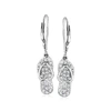 Ross-simons Diamond Flip-flop Drop Earrings In Sterling Silver In White