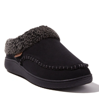 Dearfoams Men's Marshall Faux-suede Lined Clog Slippers In Black
