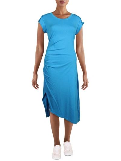 Lauren Ralph Lauren Womens Asymmetrial Hem Midi T-shirt Dress In Multi