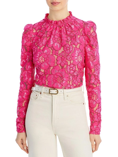 Wayf Womens Lace Long Sleeve Blouse In Pink