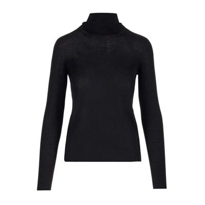 Max Mara Wool Turtleneck Sweater In Black  