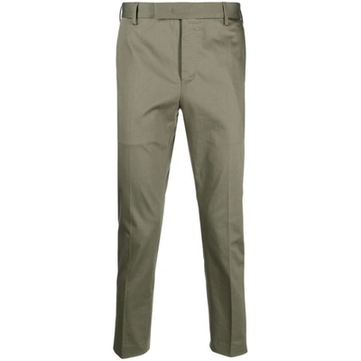 Pt01 Army Green Stretch Cotton Trouser