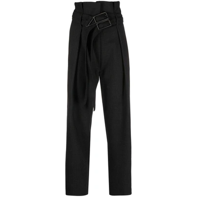 Rev High-waist Cropped Trousers In Grey
