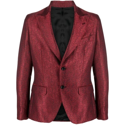 Reveres 1949 Floral-print Single-breasted Blazer In Red