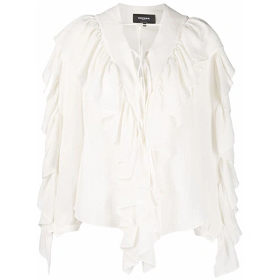 Rochas Ruffle-trimmed Blouse In White