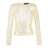 Siedres Desta Crystal-embellished Sheer Top In Yellow