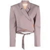 Ssheena Wrap-design Cropped Blazer In Purple
