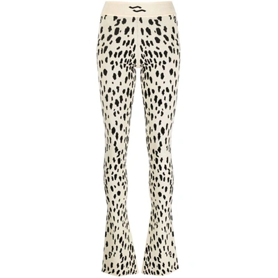 Ssheena Animal-pattern Knitted Trousers In Neutrals/black