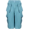 Sunnei Relaxed Fit Blue Shorts With Flap Pockets In Blue