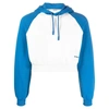 Sunnei Logo-print Panelled Hoodie In White/blue