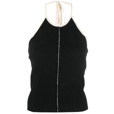 Sunnei Halterneck Knitted Top In Black