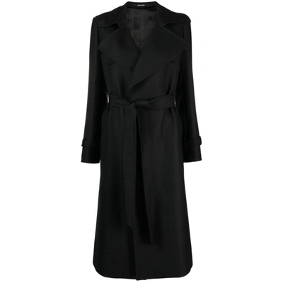 Tagliatore Carola Belted Trench Coat In Black