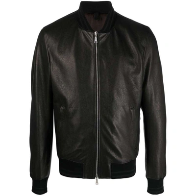 Tagliatore Leather Outerwears In Black