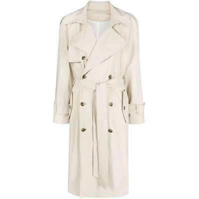 The Mannei Double-breasted Button-fastening Coat In Neutrals