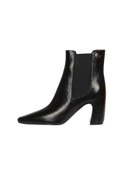Tory Burch Square Toe Heeled Boots In Perfect Black /nero