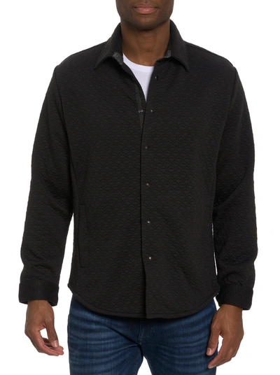 Robert Graham Downey Knit Snap Front Shirt In Black