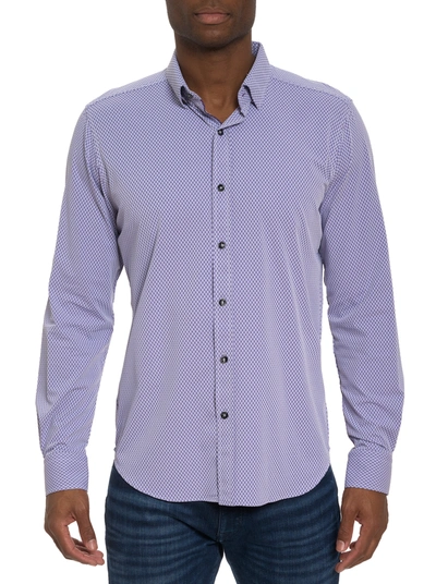 Robert Graham Men's Tocci Gingham Button-front Shirt In Purple