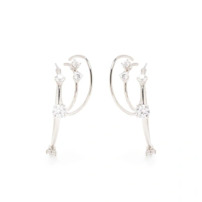 Panconesi Constellation Crystal-embellished Hoops In Silver