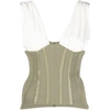 Paris Georgia Mahala Two-tone Bodice In Green/white