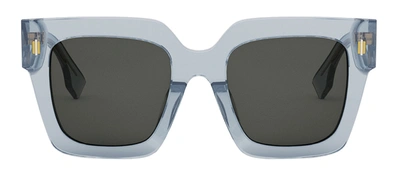 Fendi Roma Fe 40101 F 90a Square Sunglasses In Grey