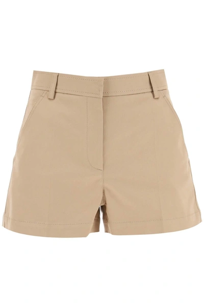 Valentino One Stud Stretch-cotton Chino Shorts In Beige