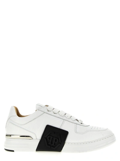 Philipp Plein Hexagon Sneakers In White Leather