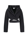 Alaïa Cropped Wraparound Cotton Hoodie