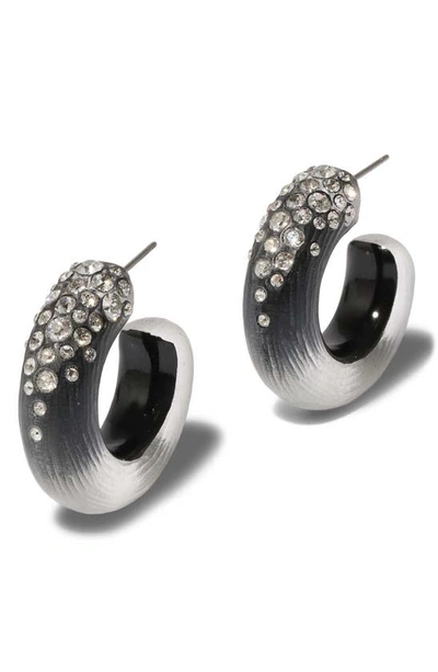 Alexis Bittar Lucite® Crystal Hoop Earrings In Black