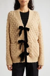 SEA TERESA BOW WOOL BLEND CARDIGAN