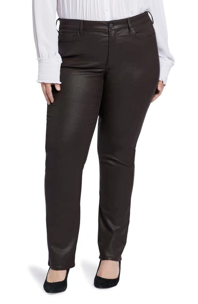 Nydj Marilyn Straight Jean In Cordovan Coated