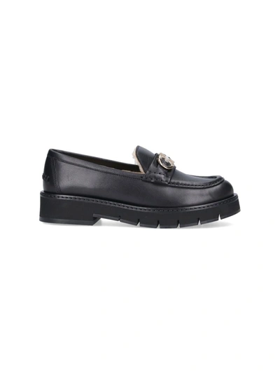 Ferragamo Flat Shoes In Black