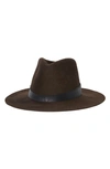 Janessa Leone Raleigh Wool Felt Fedora In Dark Brown