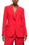 River Island Shawl Collar Tuxedo Blazer In Red