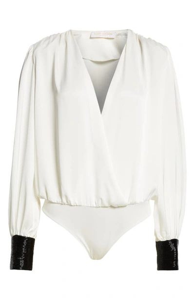 Ramy Brook Selena Embellished V-neck Bodysuit In Ivory