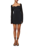 Princess Polly Dyer Underwire Long Sleeve Minidress In Black
