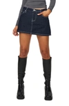 Princess Polly Bracken Low Rise Denim Miniskirt In Navy