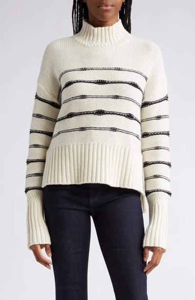 Veronica Beard Viori Striped Jumper In Beige