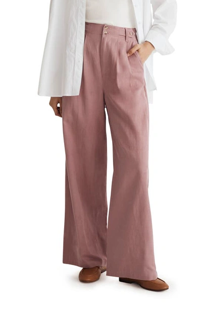 Madewell Harlow Wide Leg Pants In Wood Rose