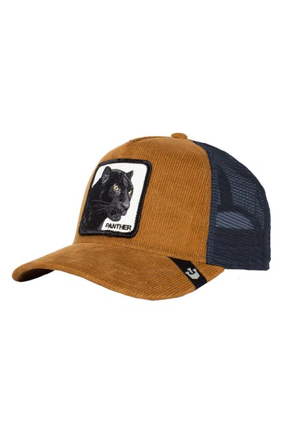 Goorin Bros . Panthuroy Panther Patch Corduroy Trucker Hat In Brown