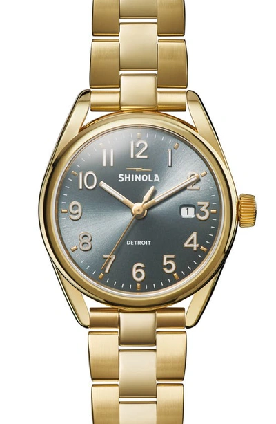 Shinola Women's Derby Gold-plated Stainless Steel Bracelet Watch/38mm