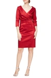 ALEX EVENINGS ALEX EVENINGS TAFFETA SHEATH COCKTAIL DRESS