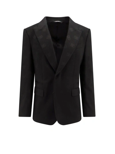Dolce & Gabbana Virgin Wool Blend Single-breast Jacket In Black