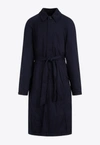 Balenciaga Belted Deconstructed Coat In Blue