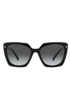 Prada 54mm Gradient Polarized Square Sunglasses In Black