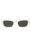 Miu Miu 53mm Rectangular Sunglasses In White