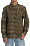RVCA HUGHES RELAXED FIT CHECK FLANNEL BUTTON-UP SHIRT JACKET