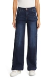 Wit & Wisdom 'ab'solution High Waist Wide Leg Carpenter Jeans In Indigo