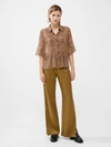 FRENCH CONNECTION LEOPARD GEORGETTE PIN TUCK SHIRT LEOPARD